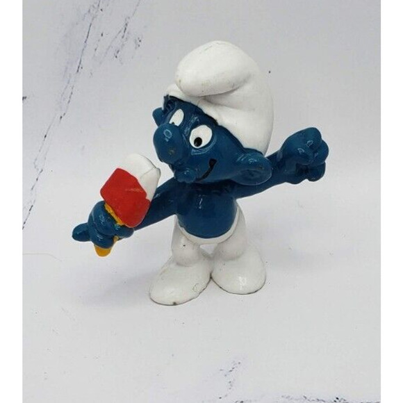 POPSICLE SMURF - 20053 - SMURFS VINTAGE SCHLEICH PEYO 2" PVC FIGURE - Picture 1 of 7